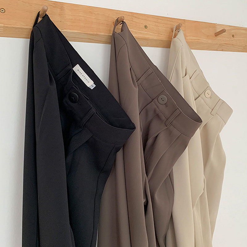 Women's Pants Capris Autumn Loose Straight Pants Women High Waist Casual Wide Leg Pants Female Office-lady Suit Pants Pantalon Femme 23531 230306