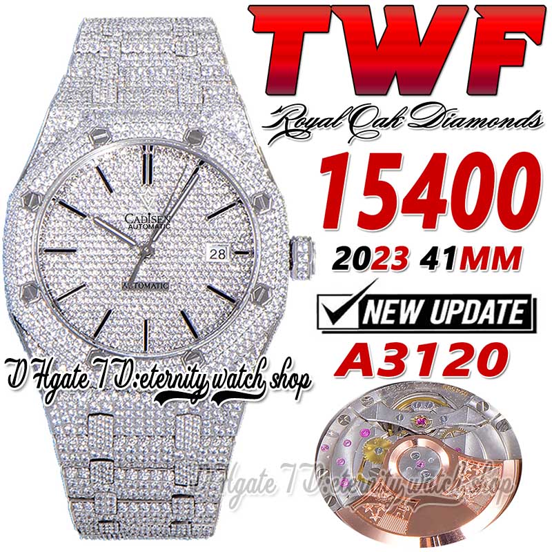 TWF V3 twf15400 A3120 Automatic Mens Watch Paved Diamonds Dial Stick Markers Diamond Stainless Steel Bracelet Super Edition eternity Jewelry Fully Iced Out Watches, Watch waterproof production cost
TWF V3 twf15400 A3120 Automatic Mens Watch Paved Diamonds Dial Stick Markers Diamond Stainless Steel Bracelet Super Edition eternity Jewelry Fully Iced Out Watches, Watch waterproof production cost