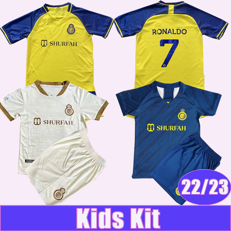 2223 Al Nassr FC Kids Kit Soccer Jerseys RONALDO Home Yellow Version Away 3rd Football Shirt Child Suit Uniforms, Tz10860 22 23 home no patch
2223 Al Nassr FC Kids Kit Soccer Jerseys RONALDO Home Yellow Version Away 3rd Football Shirt Child Suit Uniforms, Tz10860 22 23 home no patch