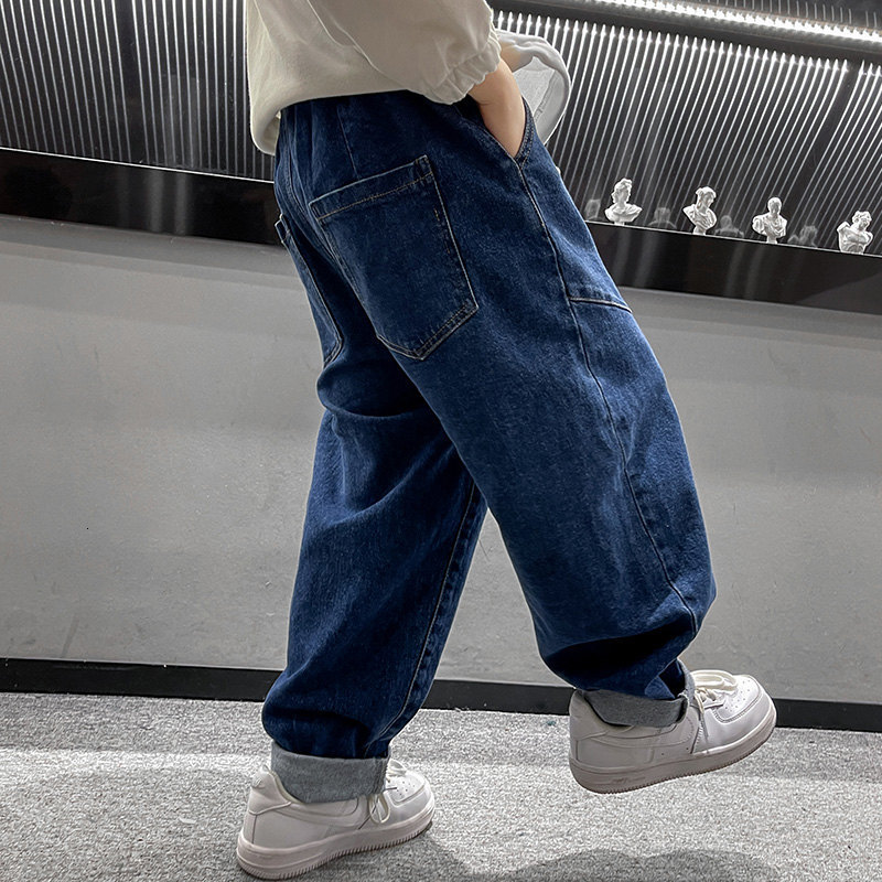 Jeans Arrivals Children's Jeans Spring Autumn Mid Waist Pants For Boys Casual High Quality Denim Trousers Teen Boys 5-14Years Old 230306