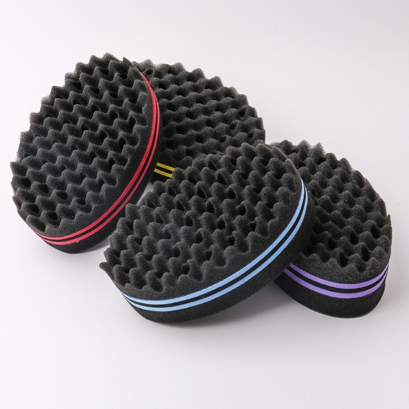 Double Sides Twist Hair Brush Sponge For Natural Hair Curl Afro Coil Wave Dreads Sponge Brush