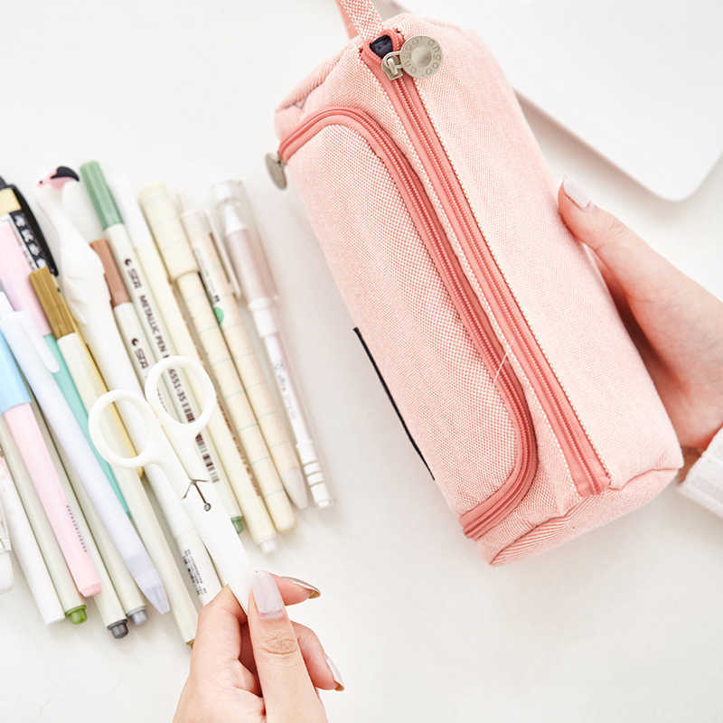 Pencil Bags Large Capacity Pencil Case Kawaii School Students Stationery Pen Storage Bag Box Pencil Cases Bags Office Stationary Supplies J230306