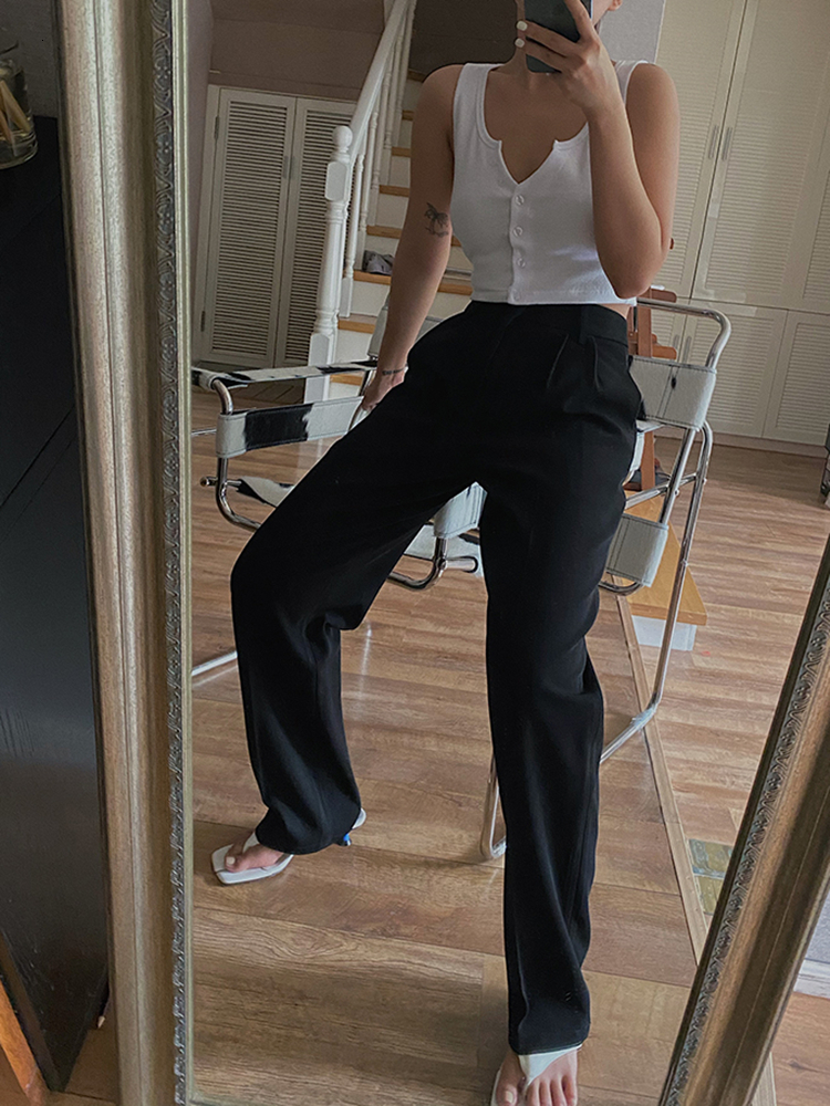 Women's Pants Capris Spring Office Lady High Quality Elegant Casual Fashion Wide Leg Women Female Pants s 230306