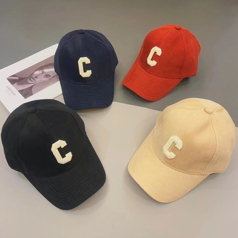 Ball Caps Fashion Corduroy Baseball Cap C Letter Casual Flat Tongue Hat for Men and Women Summer Retro Outdoor Sunshade Hat BQ1307 230306