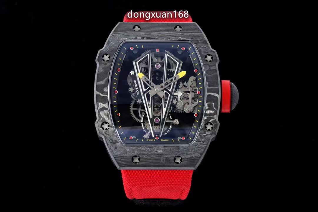 RM27-03 Real Tourbillon watch TPT Quartz material made of integrated forming case and bottom plate table bridge using 5 grade titanium metal structure the, As shown
RM27-03 Real Tourbillon watch TPT Quartz material made of integrated forming case and bottom plate table bridge using 5 grade titanium metal structure the, As shown