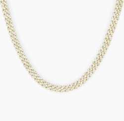 Yu Ying Wholesale Price 925 Silver Single Rows 6.5mm 10mm Wide Moissanite Diamond Necklace Cuban Link Chain for Mens/women