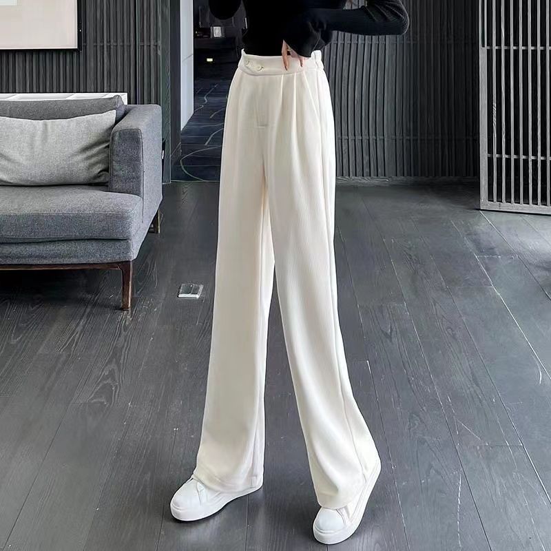 Women's Pants Capris Women Winter Solid Corduroy Trousers High Waist Autumn Vintage Korean Casual Pocket Wide Leg Pants Elegant Loose Y2k Streetw
