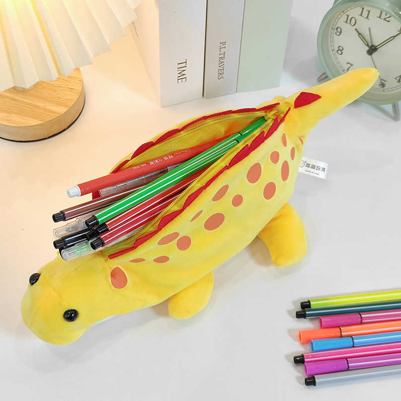 Pencil Bags Dinosaurs Plush Pencil Case School Supplies Pen Case Estuche Escolar Pencilcase Trousse Scolaire Kawaii Stationery Pencil Pouch J230306