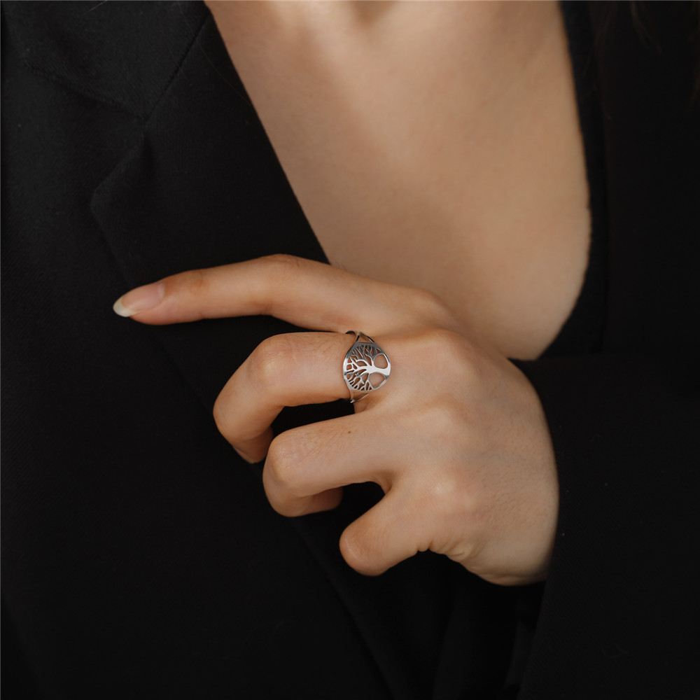 Adjustable Ring Viking Stainless Steel Finger Rings Amulet Jewelry Anniversary Gifts for Women Men