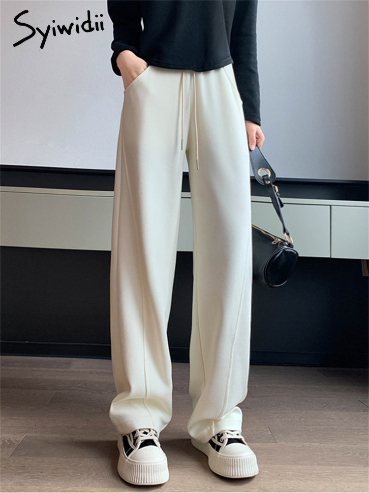 Women's Pants Capris Syiwidii Sweatpants Women Streetwear Pants High Waist Loose Trousers Casual Straight Sport Wide Leg Baggy Pants Joggers 2303