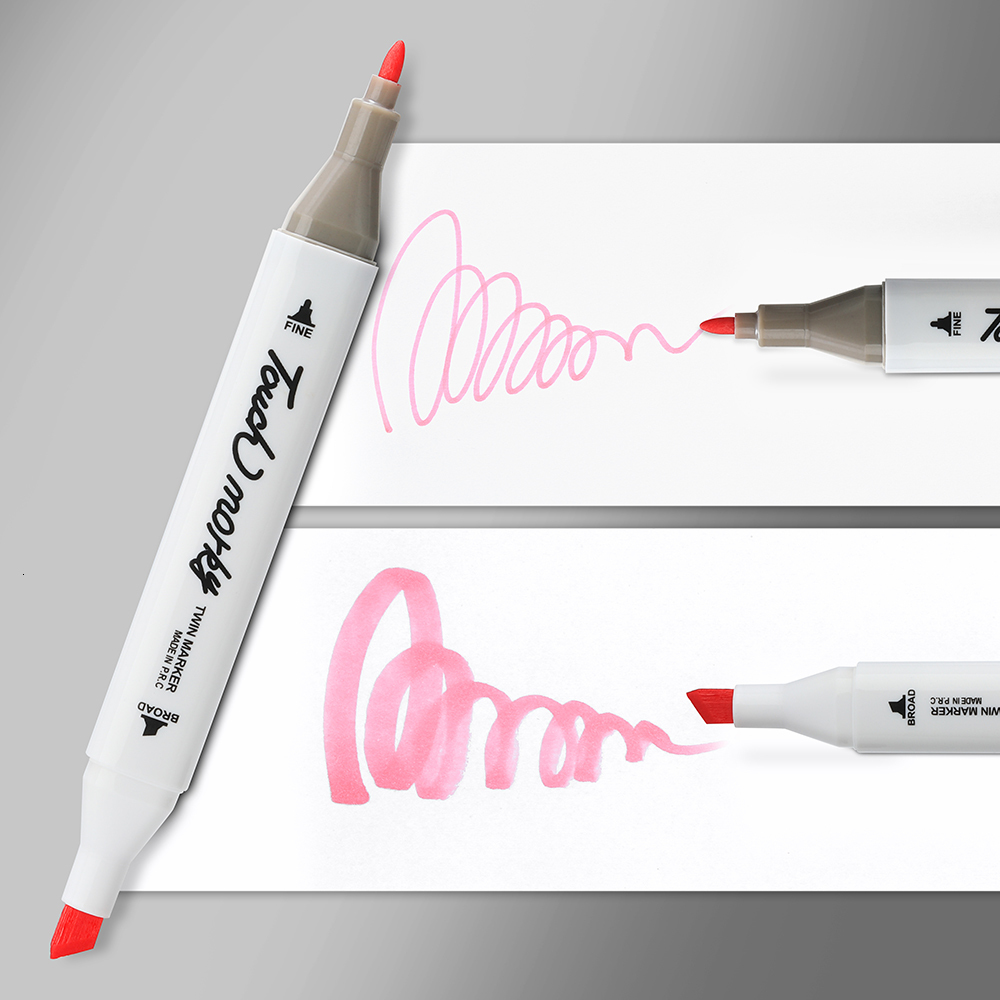 Markers Mark Pen 36486080168 Colors Art Manga Sketching Alcohol Felt Dual Brush For Bookmark Drawing Gift 230306