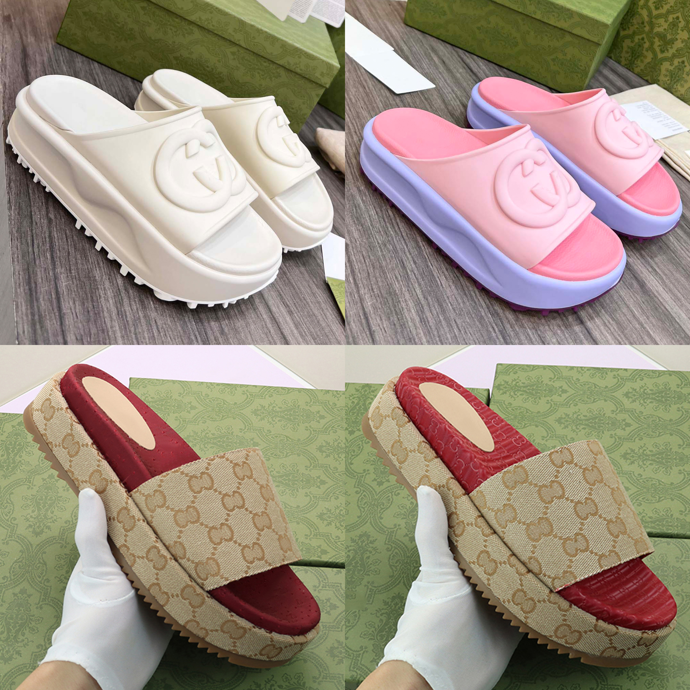 slide designer womens g sandals mens slippers flip flops luxury flat thick bottom embroidery printed jelly gucciilies guccilies guccislides guccishoe