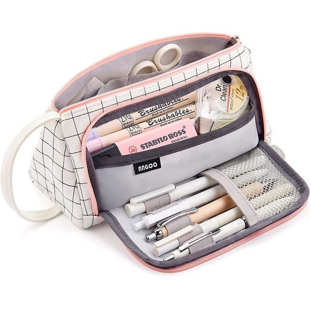Pencil Bags Kawaii Korean Candy Colors Multifunction Large Capacity Pencil Case Cosmetic Bag School Students Stationery Supplies Pencil Bag J230306