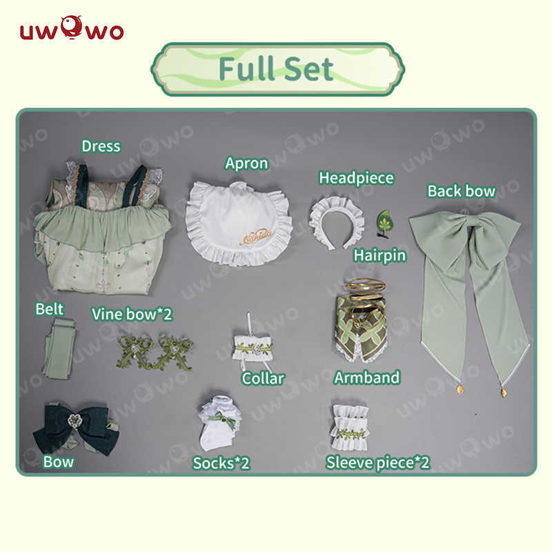 Anime Costumes UWOWO Game Genshin Impact Fanart Cosplay Nahida Maid Ver Cosplay Come Maid Dress Nahida Cosplay Outfits Z0301