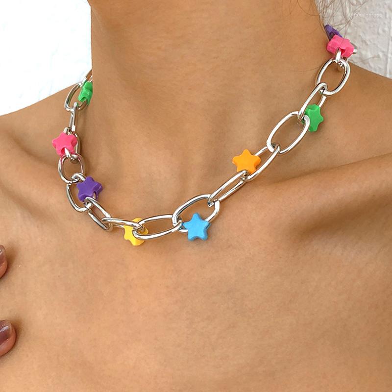 Pendant Necklaces Punk Metal Colorful Star Necklace For Women Fashion Vintage Hip Hop Cool Harajuku Charm 90s Aesthetic Korea
Pendant Necklaces Punk Metal Colorful Star Necklace For Women Fashion Vintage Hip Hop Cool Harajuku Charm 90s Aesthetic Korea