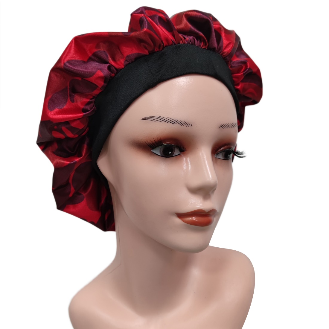 2023 Soft Silk Hair Bonnet With Wide Band Comfortable Night Sleep Hat HairLoss Salon Color Highlighting Hairstyling Tool