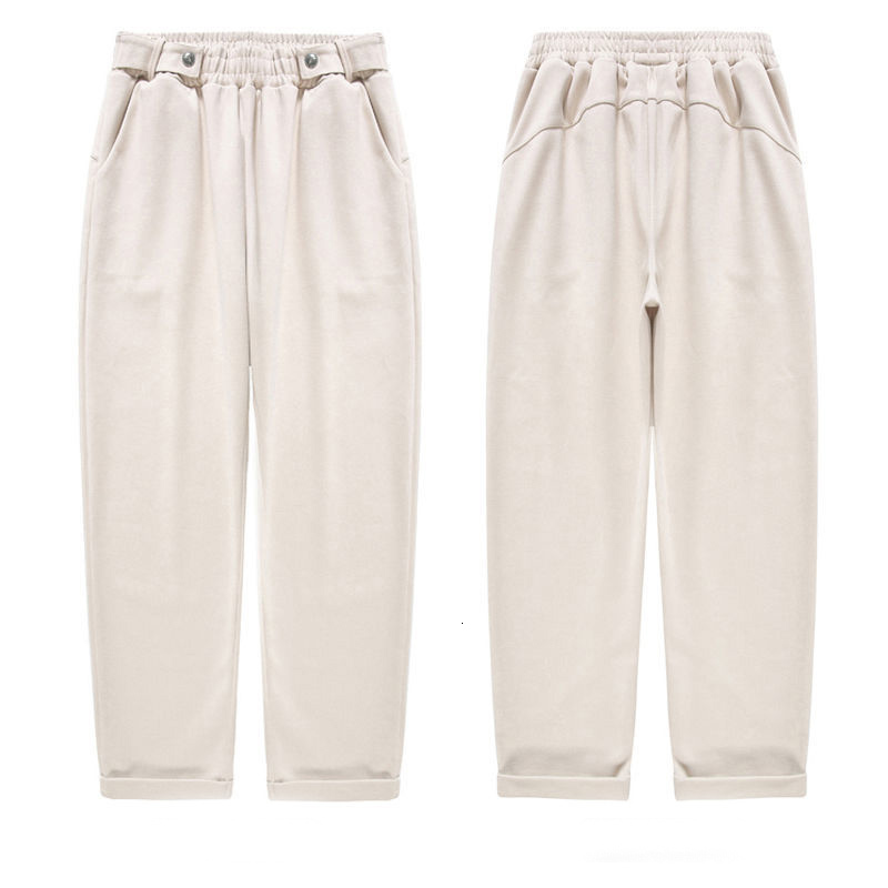 Women's Pants Capris Women Woolen Pants Autumn Winter Casual Solid Elastic Waist Harem pants full length Trousers S-XXL 230306