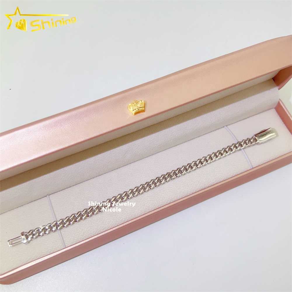 Wholesale Price Pass Diamond Tester 6mm Cuban Link Chain 925 Sterling Silver Moissanite Cuban Bracelets