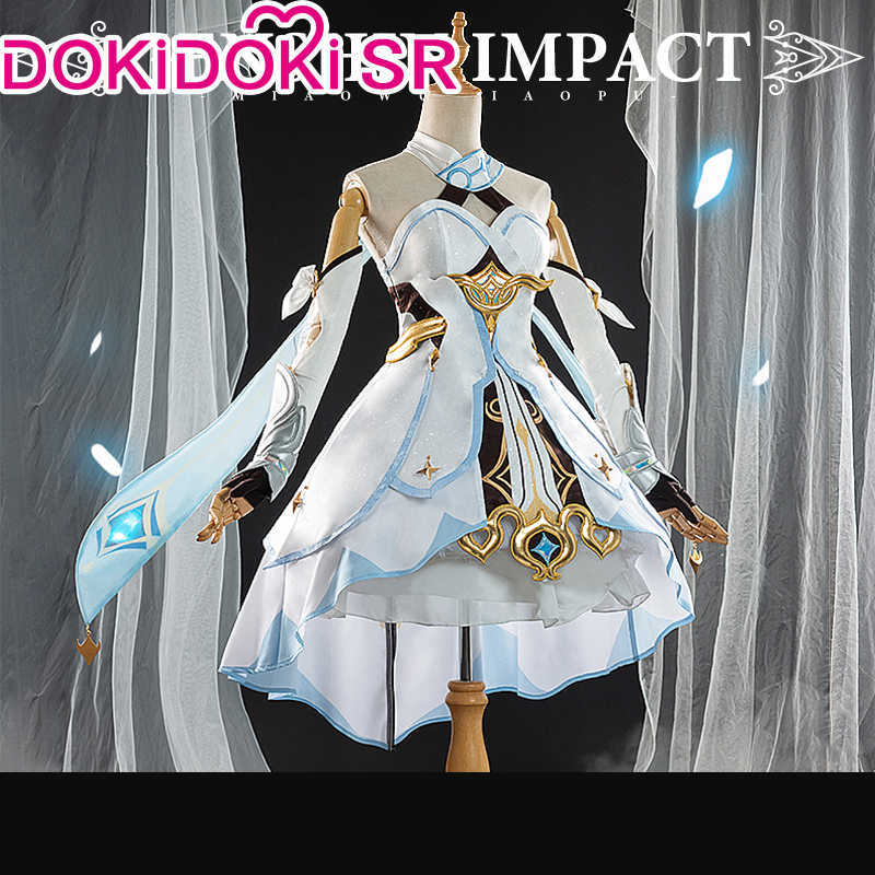Anime Costumes IN STOCK Traveler Lumine Cosplay Game Genshin Impact Cosplay Come DokiDokiSR Genshin Impact Come Halloween Plus Size Z0301