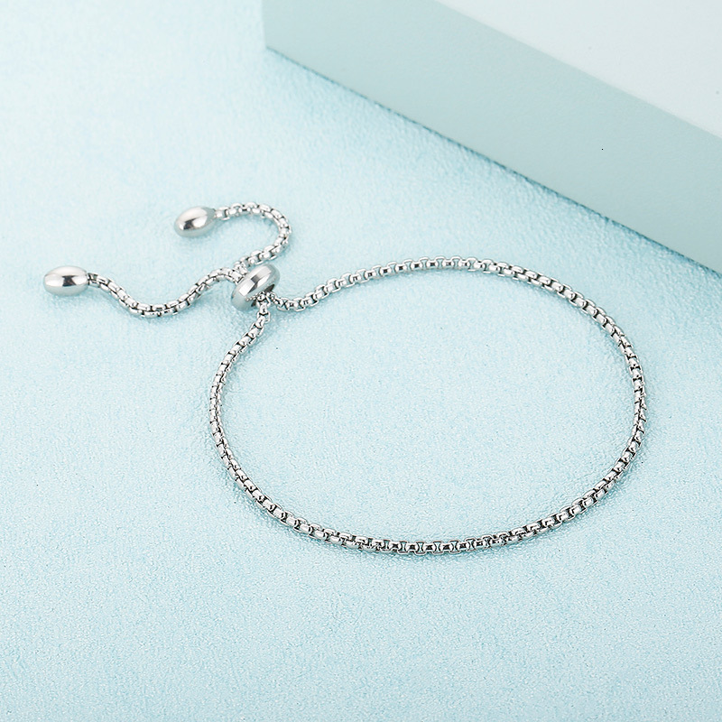 Charm Bracelets Fashion Women Silver Color Gold Stainless Steel Bead Bracelet Adjustable Jewelry Gift 230306