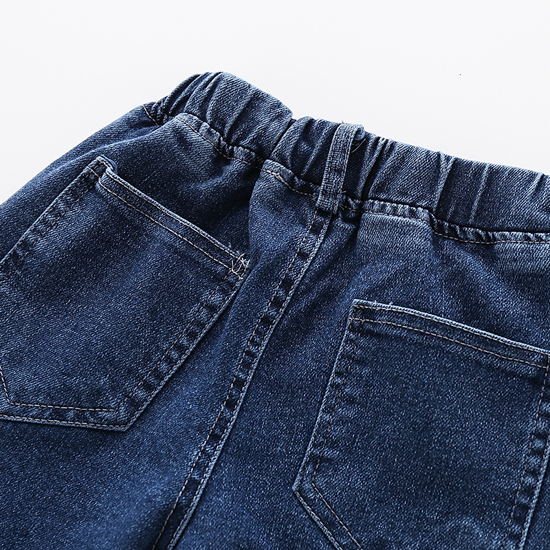 Jeans Baby Jeans Spring Autumn 2-10 Years Kid's Clothing Children Solid Color Elastic Denim Trousers Causal Long Pants For Boy 230306