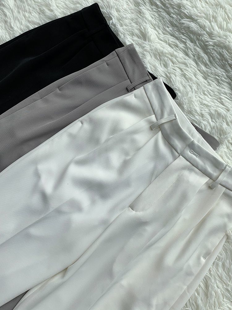 Women's Pants Capris Spring Office Lady High Quality Elegant Casual Fashion Wide Leg Women Female Pants s 230306