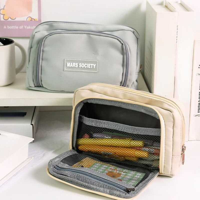 Pencil Bags Girl Large Capacity Pencil Bag Aesthetic School Cases Kawaii Stationery Holder Bag Children Pen Case Students School Supplies J230306