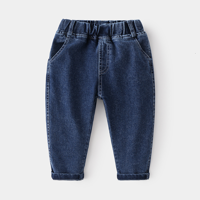 Jeans Baby Jeans Spring Autumn 2-10 Years Kid's Clothing Children Solid Color Elastic Denim Trousers Causal Long Pants For Boy 230306
