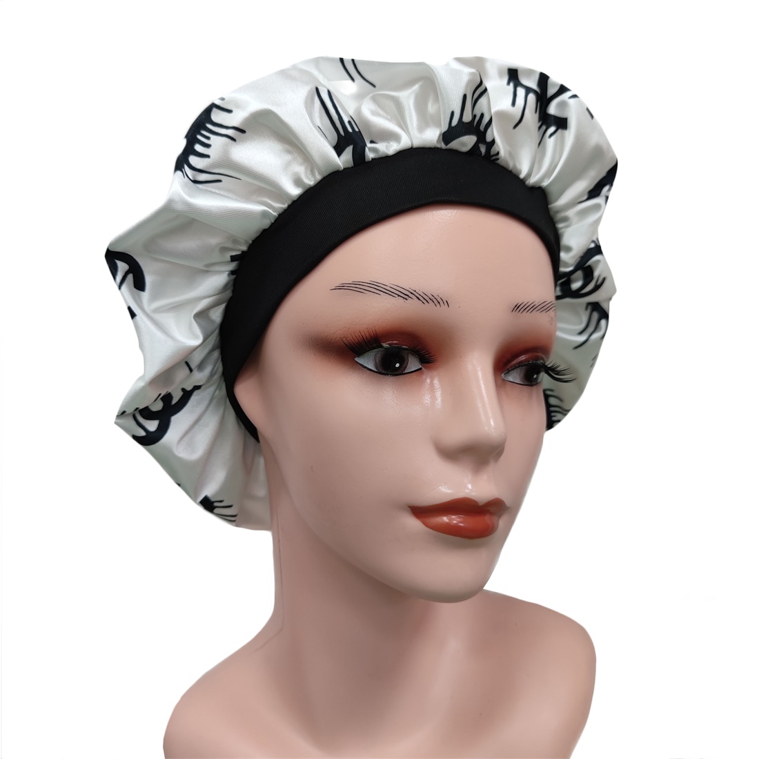 2023 Soft Silk Hair Bonnet With Wide Band Comfortable Night Sleep Hat HairLoss Salon Color Highlighting Hairstyling Tool