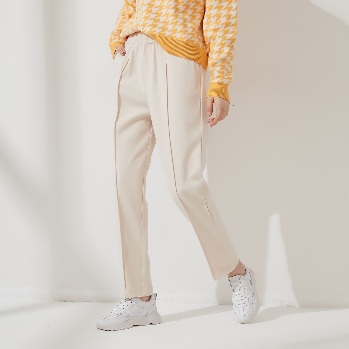 Women's Pants Capris Wixra Womens Harem Thick Pants Casual Elastic Waist Black Basic Pockets Office Lady Trousers Autumn Winter 230306