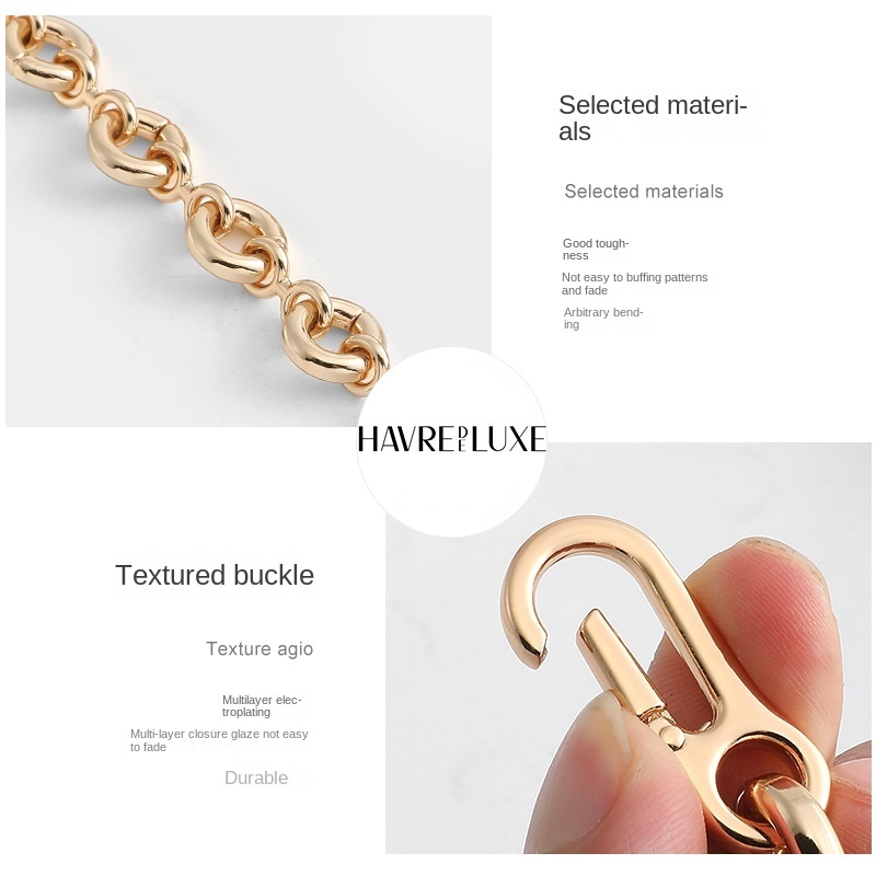 Bag Parts Accessories Bag Chain Donut Chain Geometric Bag Lucky Bag Transformation Underarm Metal Shoulder Strap Accessories 230306