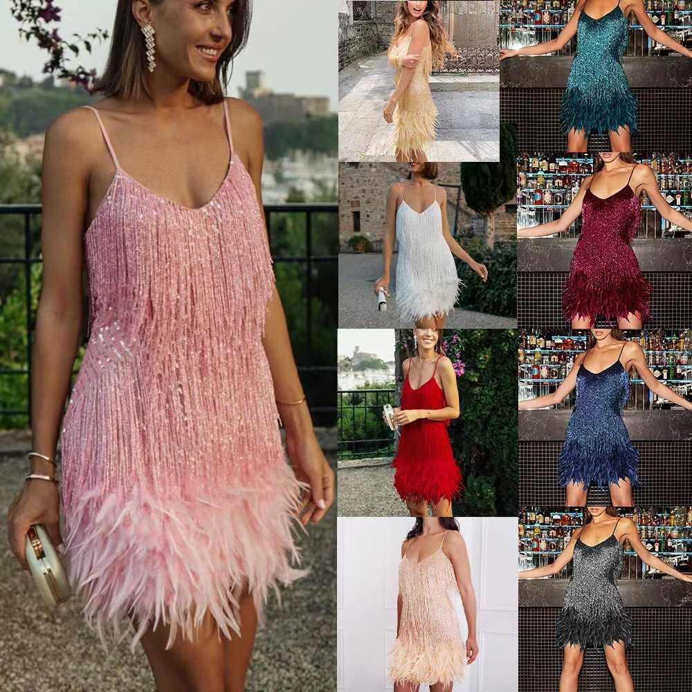 2023 Plus Size -3XL Women Prom Dresses Tassel Party Dress Sequin Feather Patchwork Halter Sxey Dress Mini Skirts Pink, Navy blue
2023 Plus Size -3XL Women Prom Dresses Tassel Party Dress Sequin Feather Patchwork Halter Sxey Dress Mini Skirts Pink, Navy blue