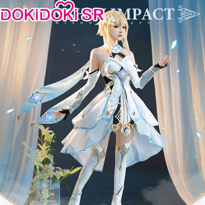 Anime Costumes IN STOCK Traveler Lumine Cosplay Game Genshin Impact Cosplay Come DokiDokiSR Genshin Impact Come Halloween Plus Size Z0301