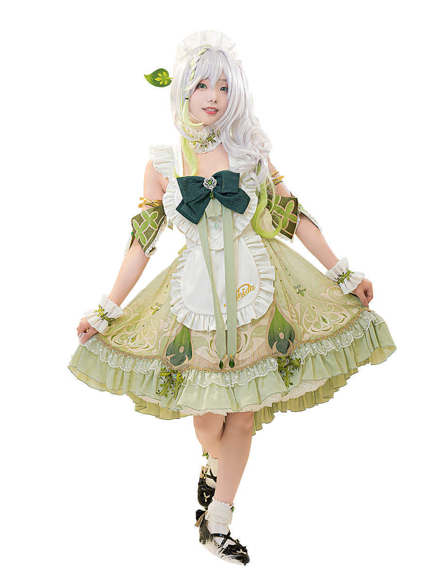 Anime Costumes UWOWO Game Genshin Impact Fanart Cosplay Nahida Maid Ver Cosplay Come Maid Dress Nahida Cosplay Outfits Z0301