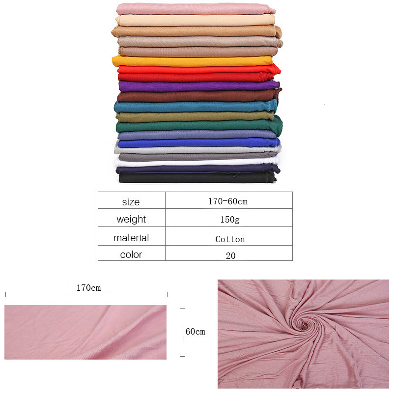 Scarves Fashion Modal Cotton Jersey Hijab Scarf Long Muslim Shawl Plain Soft Turban Tie Head Wraps For Women Africa Headband 170x60cm 230306