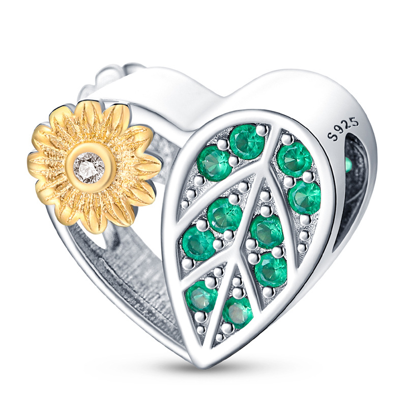 New Silver Spring Spring Clover Lucky Symbol Charm Is Suitable For Bracelet DIY Fashion Jewelry