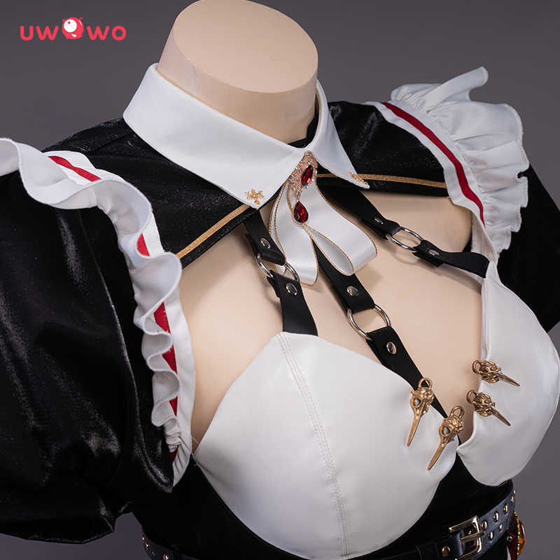 Anime Costumes UWOWO Rosaria Cosplay Maid Come Game Genshin Impact Fanart Maid Ver Dress Halloween Christmas Come Role Play Z0301