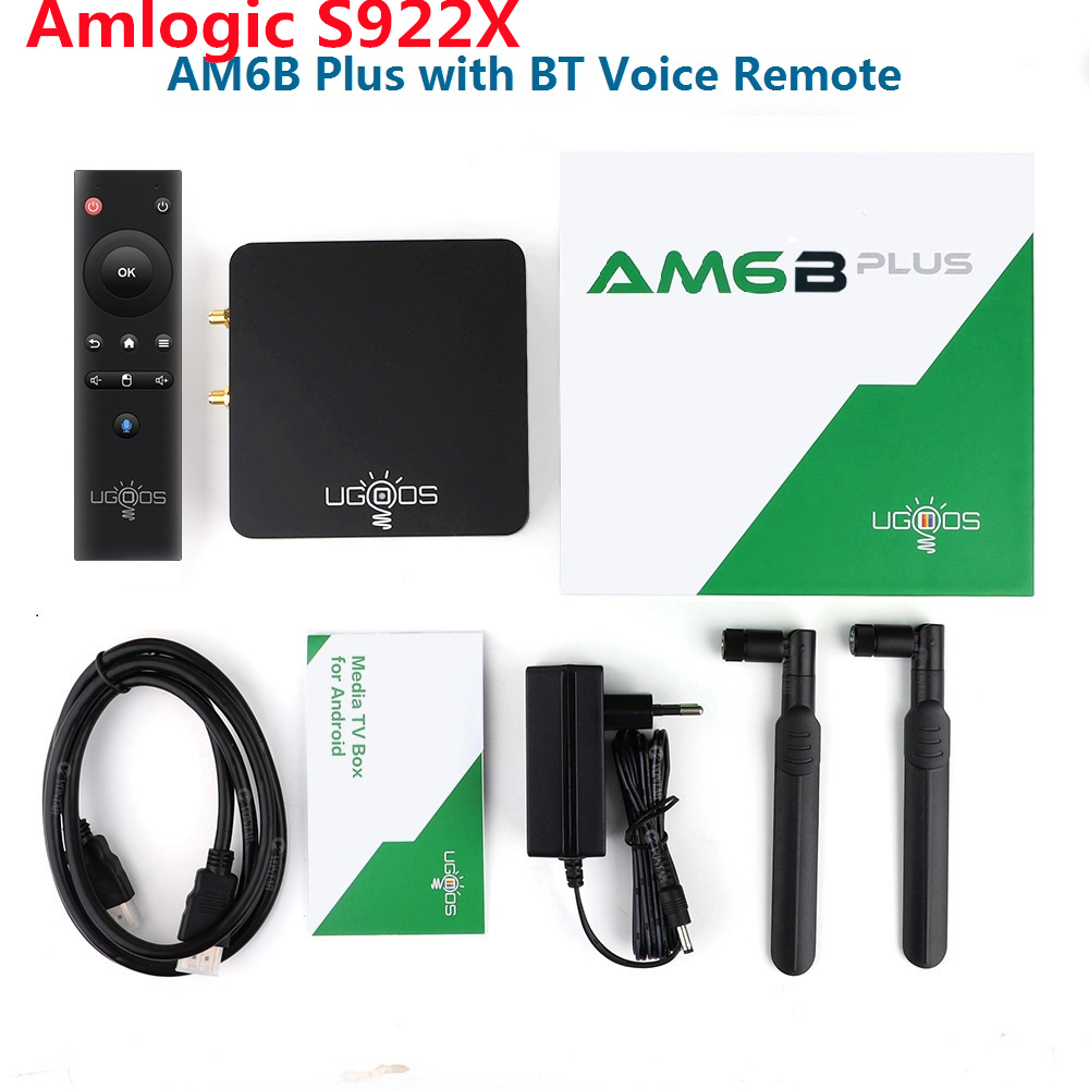 Ship From france UGOOS AM6B PLUS TV Box 4GB 32GB Amlogic S922X-J 2.2GHz Smart Android 9.0 5G mimo WiFi BT 4K HD