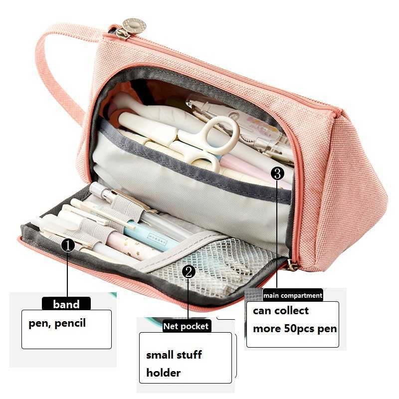 Pencil Bags Large Capacity Pencil Case Kawaii School Students Stationery Pen Storage Bag Box Pencil Cases Bags Office Stationary Supplies J230306