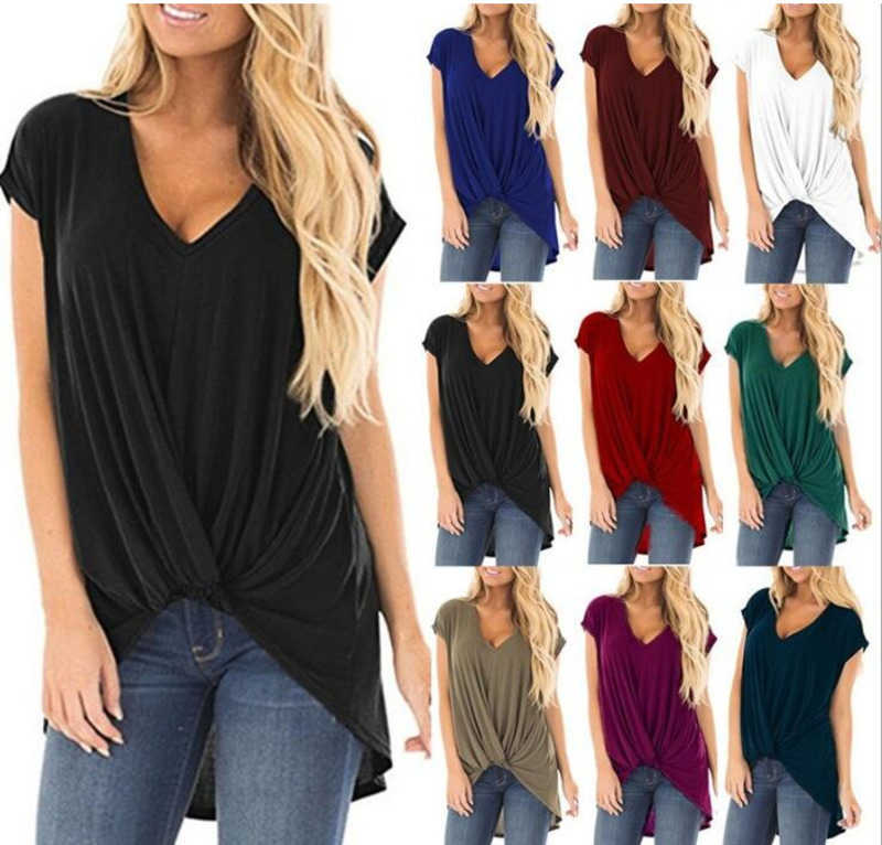 Women Irregular Shirts 9 Colors Summer V Neck Solid Color Crop Tops Tees Loose T-shirts LJJO6949, 9 colors;pls remark
Women Irregular Shirts 9 Colors Summer V Neck Solid Color Crop Tops Tees Loose T-shirts LJJO6949, 9 colors;pls remark