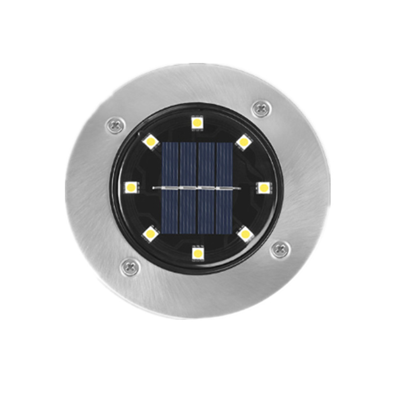 8 LED Outdoor Solar Garden Light Lawn Lamps Waterproof In-Ground Lights Solar Lighting for Pathway Yard Deck White/Warm White D2.5
