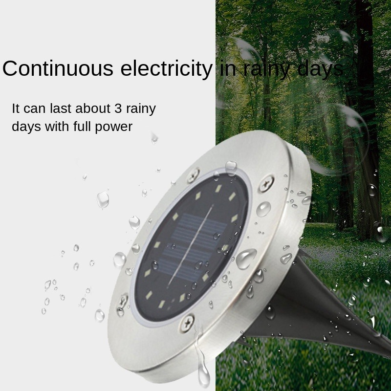 8 LED Outdoor Solar Garden Light Lawn Lamps Waterproof In-Ground Lights Solar Lighting for Pathway Yard Deck White/Warm White D2.5