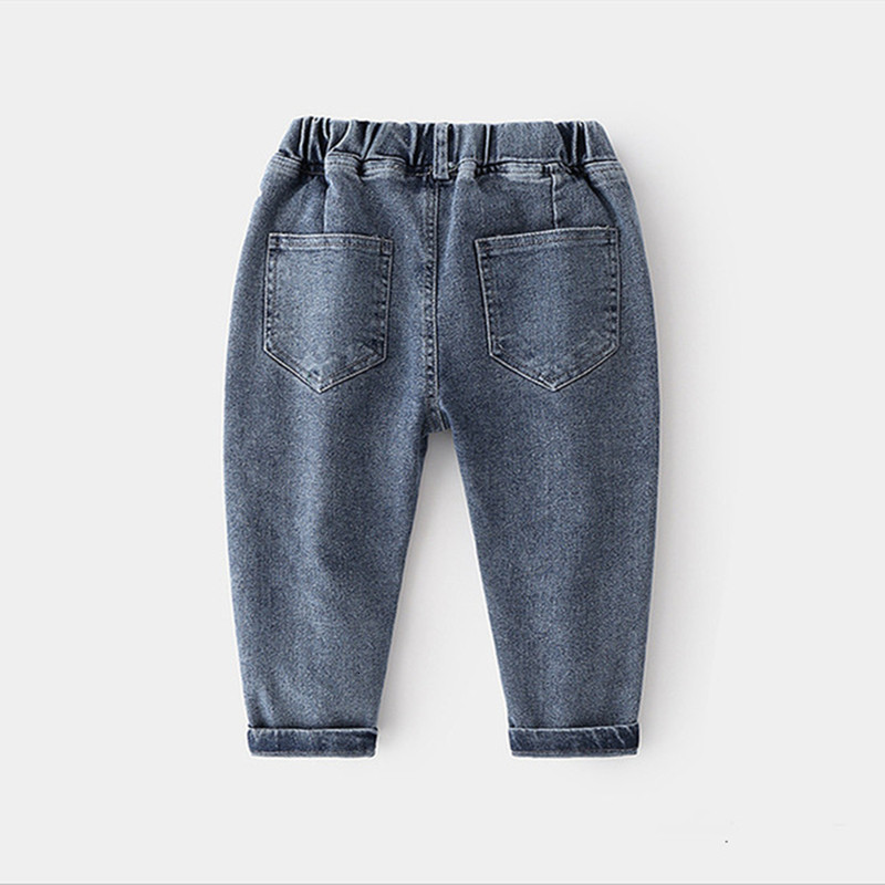 Jeans Baby Jeans Spring Autumn 2-10 Years Kid's Clothing Children Solid Color Elastic Denim Trousers Causal Long Pants For Boy 230306