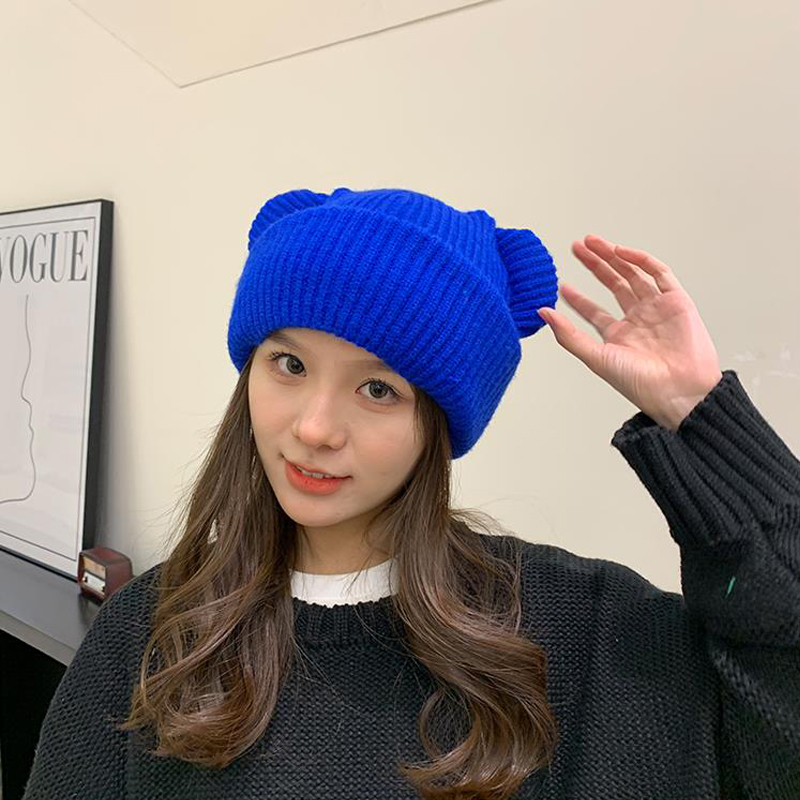 Beanie Skull Caps Funny Balaclava Winter Cute Bear Ears Knitted Hat Women Warm Full Face Cover Ski Mask Men Outdoor Sport Windproof Beanies 230306 L25