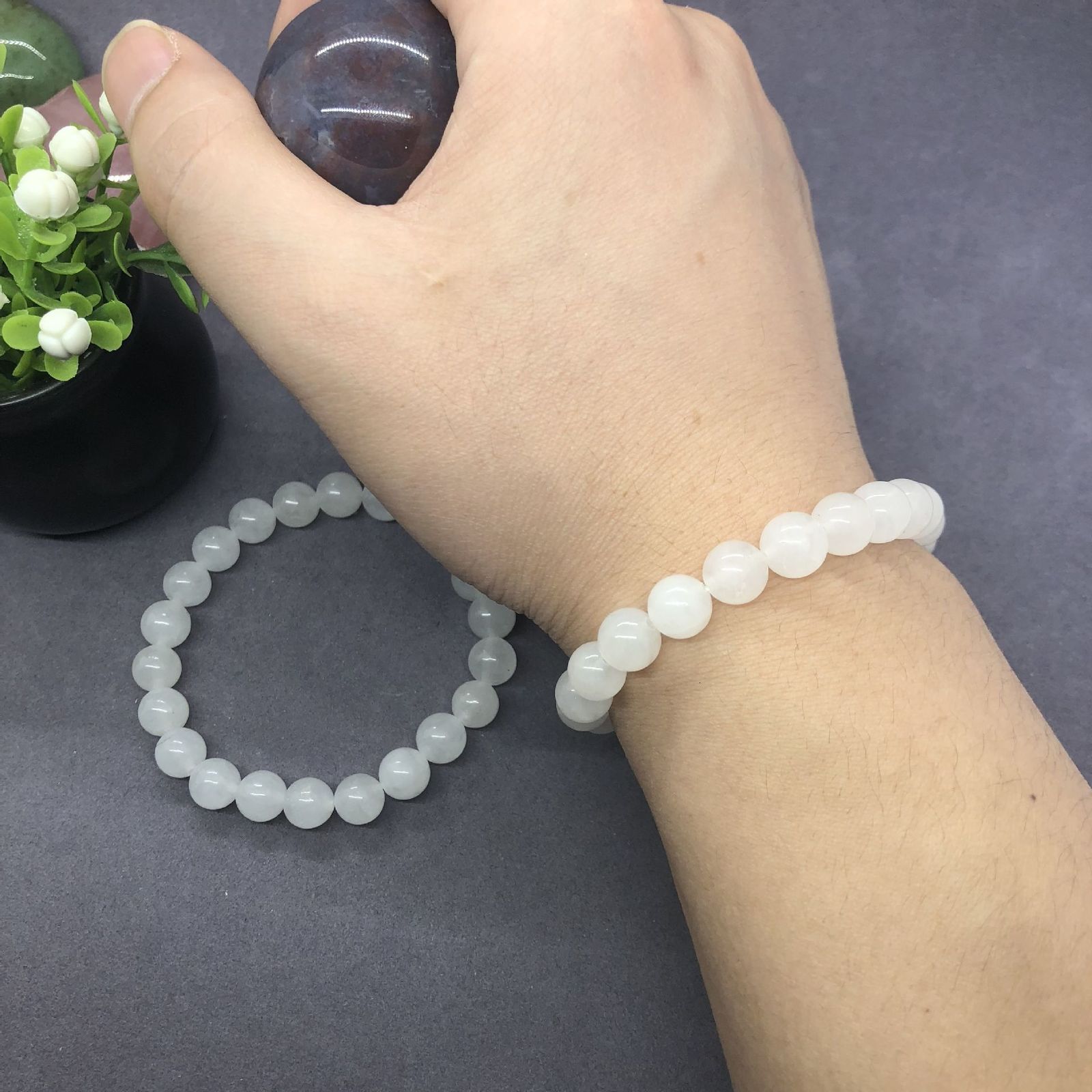 Charm Bracelets Reiki Healing 8mm Beads Bracelet White Healing Balance Beads Reiki Buddha Prayer Bracelet For Women Men 230306