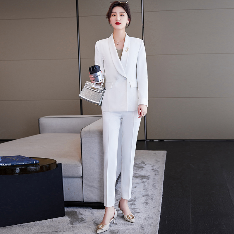 Women's Suits Blazers Elegant Pink Formal Professional Women Business Suits Spring Summer Uniform Styles Office Work Wear Suits Career Interview 