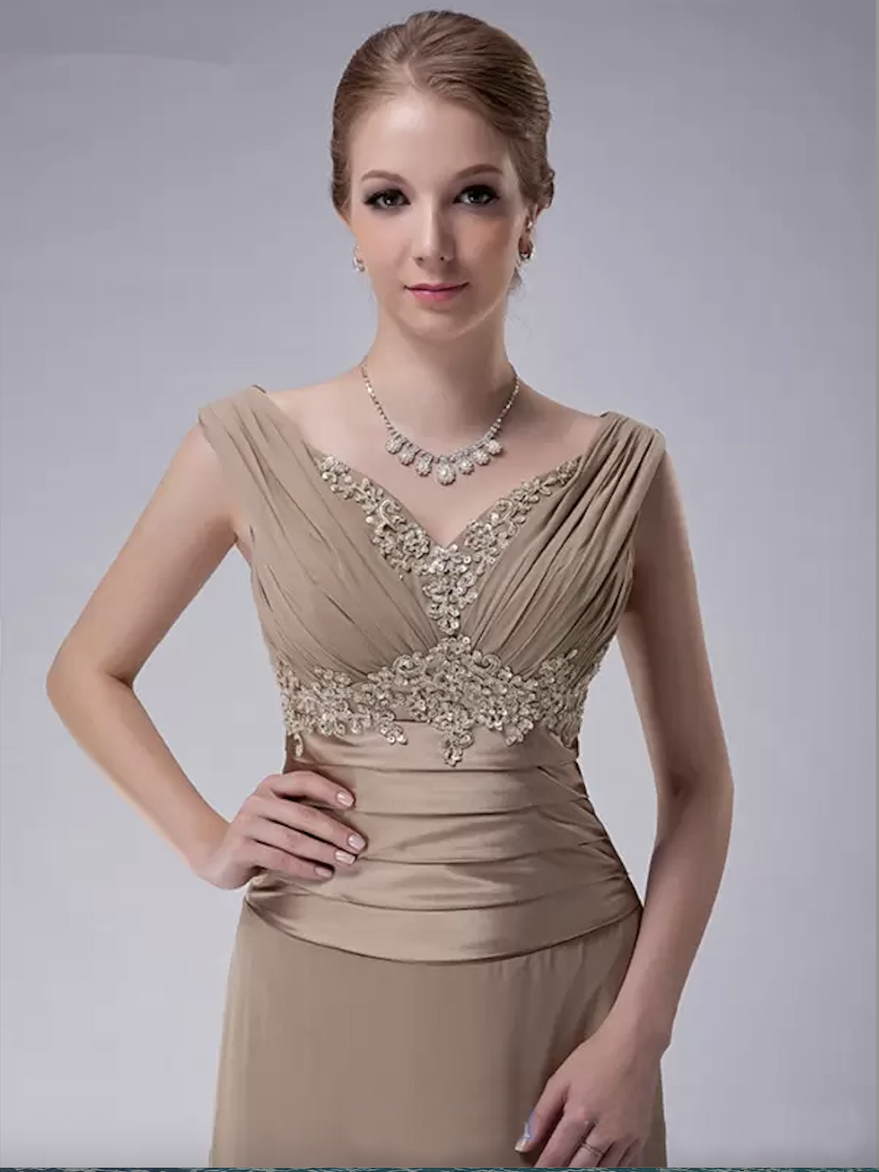Plus Size Champagne Mother Of The Bride Dress A-Line Cap Sleeves Chiffon Lace Beaded Long Elegant Wedding Groom Gowns 2023 New