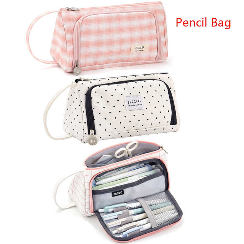Pencil Bags Kawaii Korean Candy Colors Multifunction Large Capacity Pencil Case Cosmetic Bag School Students Stationery Supplies Pencil Bag J230306