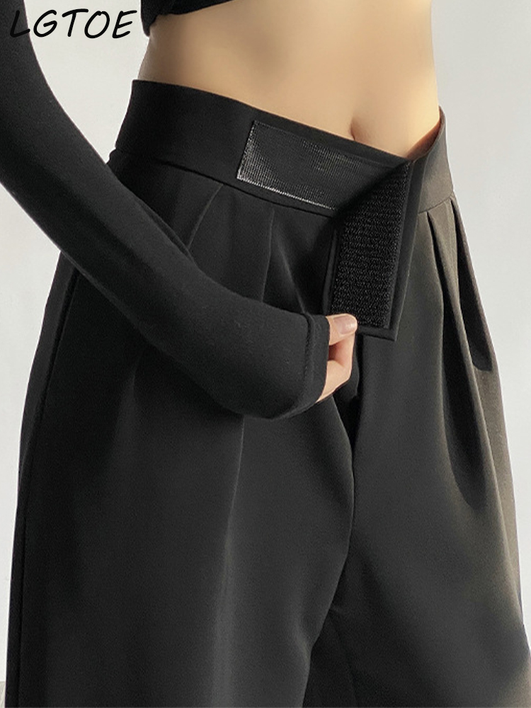 Women's Pants Capris Casual High Waist Wide Leg Pants Women Loose Floor-Length Oversized Trousers Spring Summer Korean White Suit Pants 230306