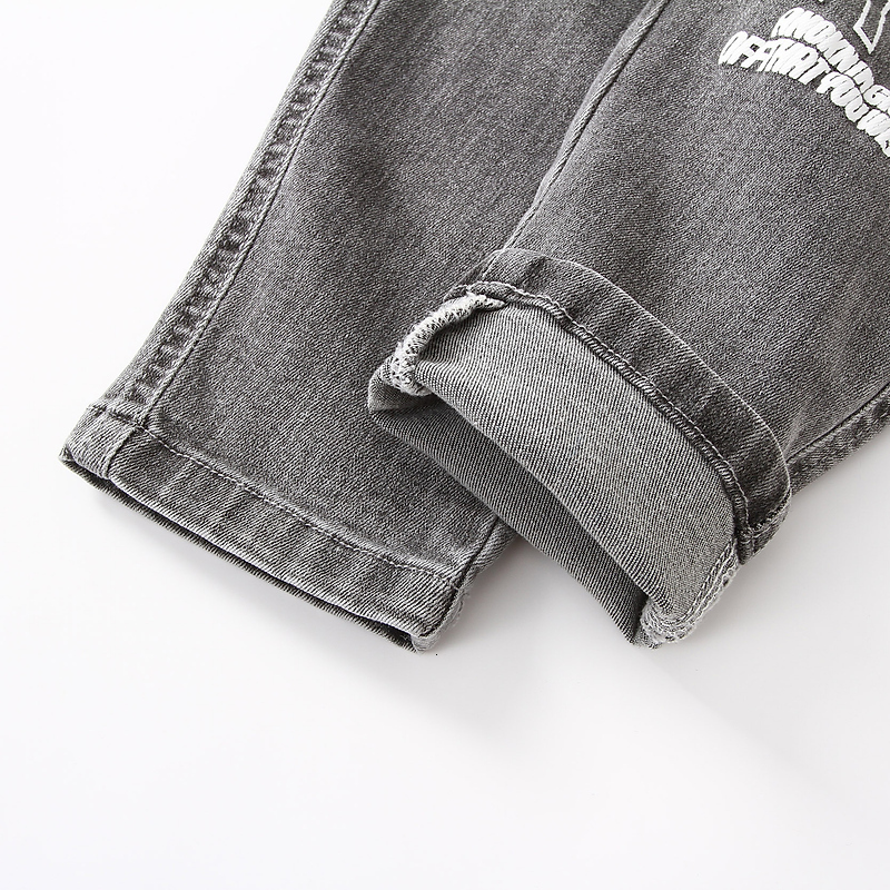 Jeans Spring Autumn 3 4 6 8 10 12 Years Children's Clothing Kids Denim Long Pants Fashion Letter Jeans Trousers For Baby Boys 230306